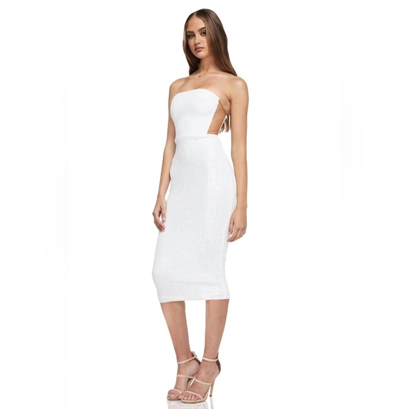 NOOKIE LUMEIRE MIDI DRESS - WHITE - Picture 3 of 6